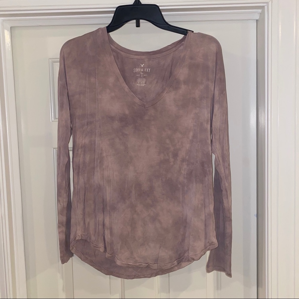 AEO soft & sexy v-neck long sleeve shirt